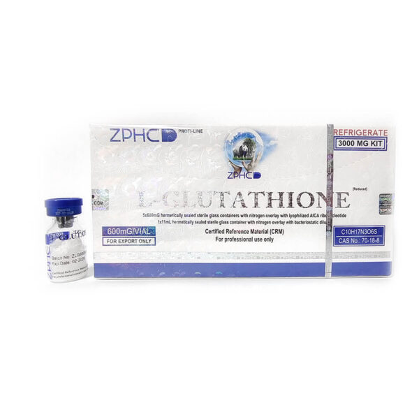 L-Glutathione ZPHC – 3000 mg Kit (5×600 mg Vials + Diluent)