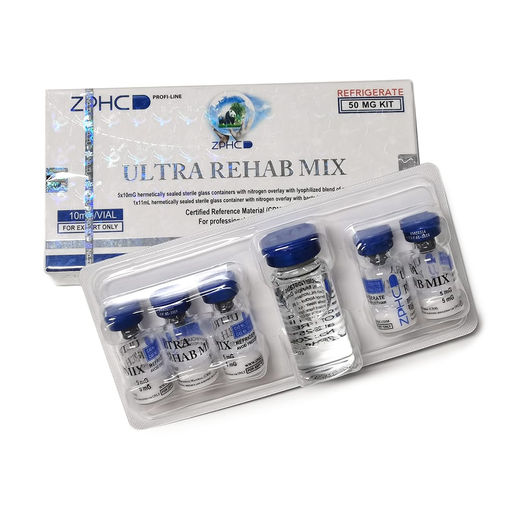 Ultra Rehab Mix ZPHC — 50 mg (BPC-157 5 mg + TB-500 5 mg) — 5 vials × 10 mg - Image 2