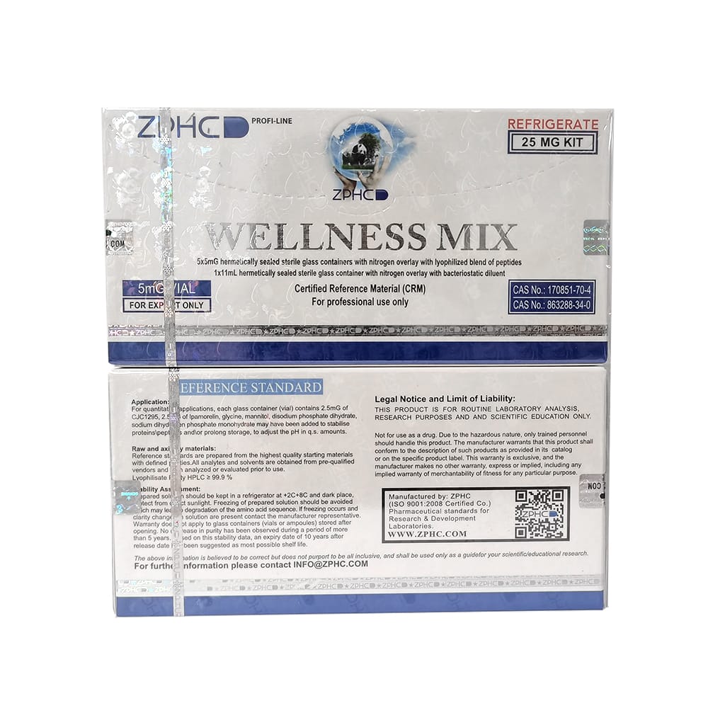 Wellness Mix ZPHC — 25 mg (Ipamorelin 2.5 mg + CJC-1295 2.5 mg) — 5 vials × 5 mg - Image 3